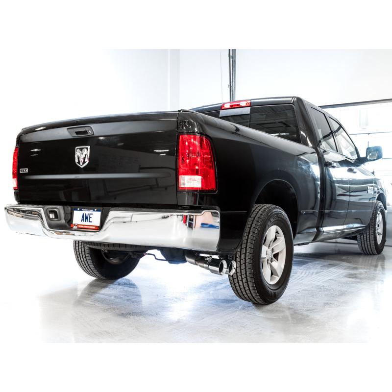 AWE Tuning 09-18 RAM 1500 5.7L (w/o Cutouts) 0FG Single Side Exit Cat-Back Exhaust - Chrome Tips