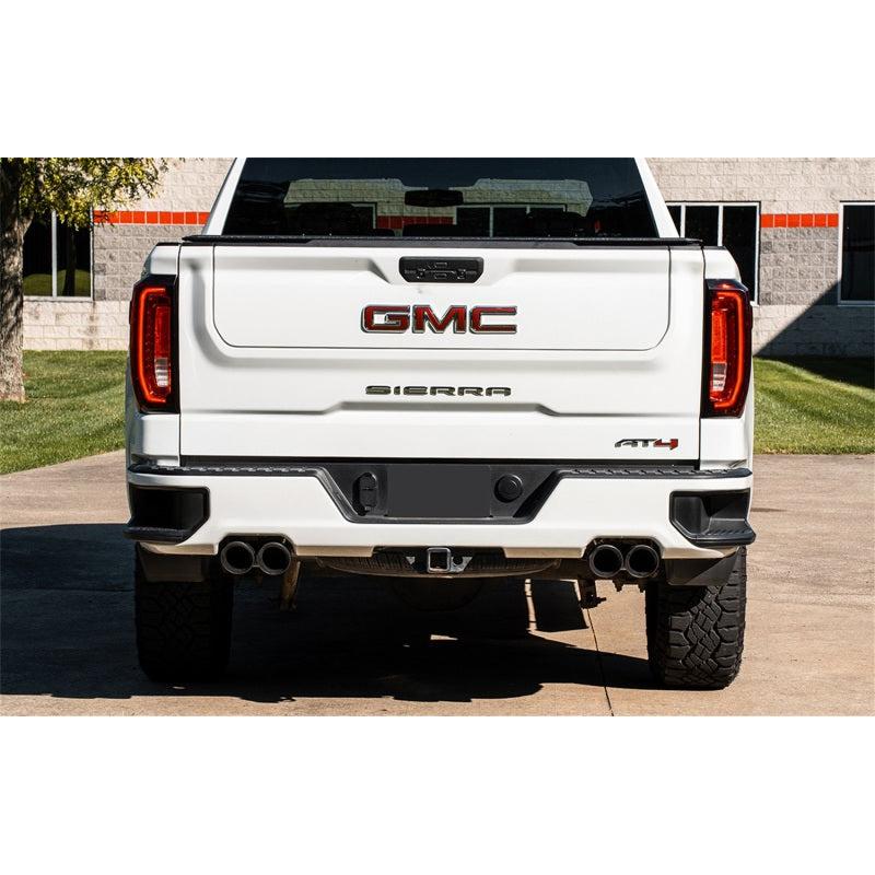 Corsa 19-24 GMC Sierra 1500 Cat-Back Dual Rear Exit with Twin 4in Black Powder Coat Pro-Series Tips