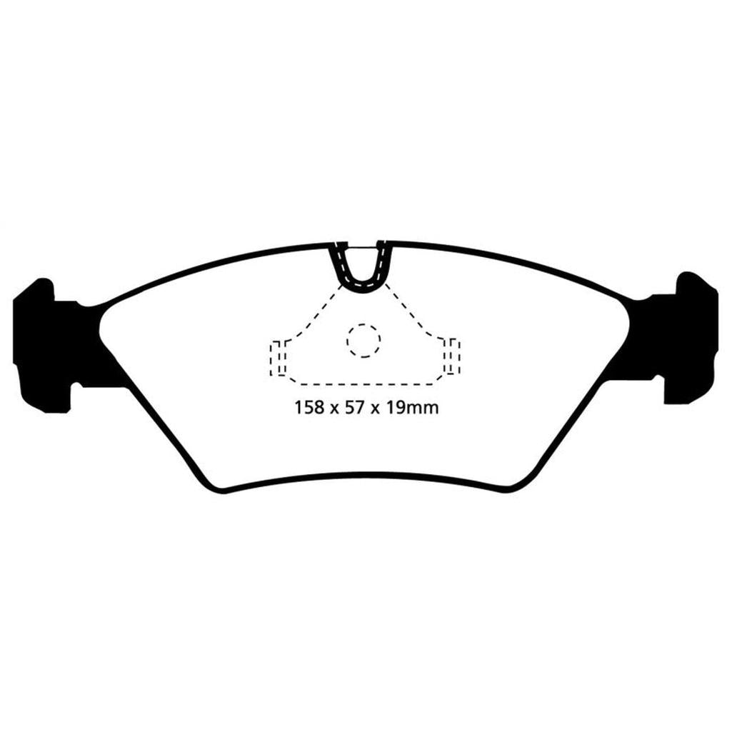 EBC Redstuff Ceramic Low Dust Front Brake Pads for BMW 1985-1991 M3, 1985-1988 5 Series, and 1986-1991 6 Series