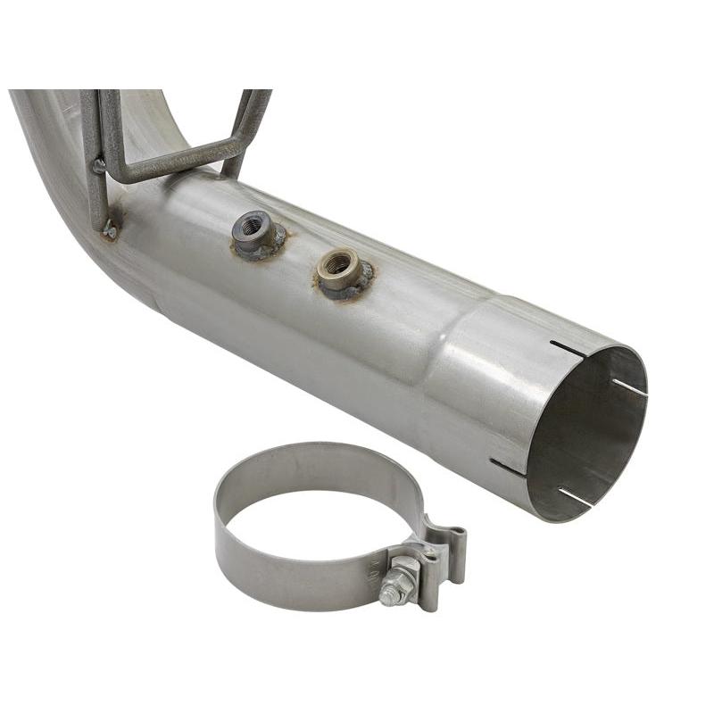 aFe ATLAS 4in DPF-Back Alum Steel Exhaust System w/Dual Exit Polished Tip 2017 GM Duramax 6.6L (td)