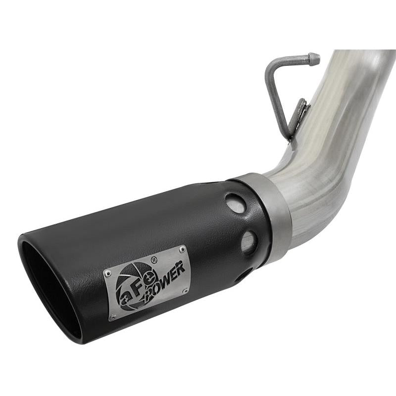 aFe ATLAS 4in DPF-Back Alum Steel Exhaust System w/Dual Exit Black Tip 2017 GM Duramax 6.6L (td)