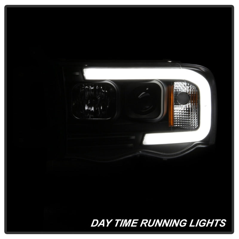 Spyder 02-05 Dodge Ram 1500 Light Bar Projector Headlights - Black (PRO-YD-DR02V2-LB-BK)-SR1 Performance