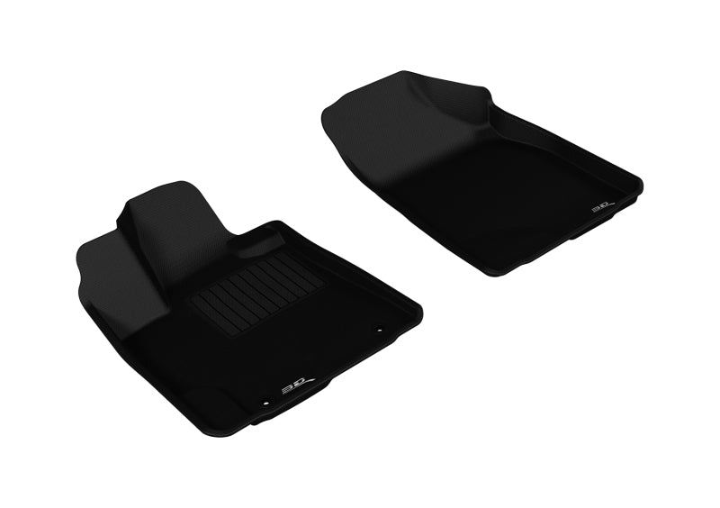 3D MAXpider 2008-2013 Toyota Highlander Hybrid Kagu 1st Row Floormat - Black-SR1 Performance