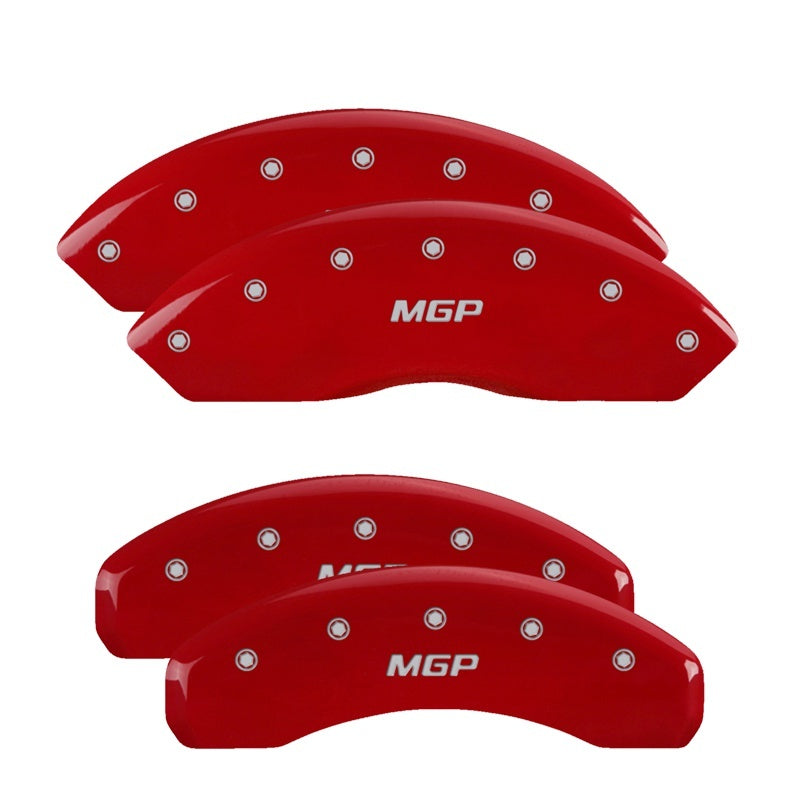 MGP 4 Caliper Covers for Ford F-150 (1999-2004) - Red Lightning Finish with Silver Engraving