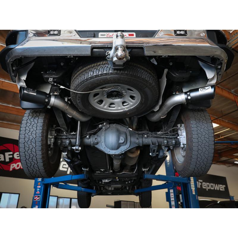 aFe Large Bore-HD 4in 409SS DPF-Back Exhaust System w/Black Tip 20 GM Diesel Trucks V8-6.6L (td) L5P-SR1 Performance