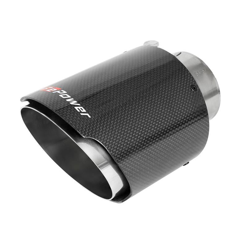 aFe MACH Force-Xp 304 SS Clamp-On Exhaust Tip 2.5in. Inlet / 4.5in. Outlet / 7in. L - Carbon Fiber