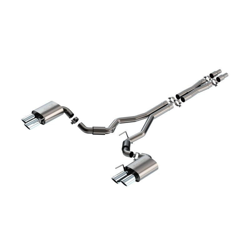 Borla 2024 Ford Mustang GT 5.0L V8 3 in S-Type Catback Non-Active Exhaust- Chrome Quad Tip