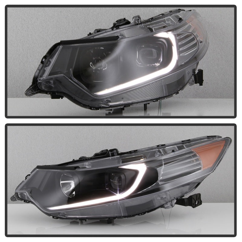 xTune 09-14 Acura TSX Projector Headlights - Light Bar DRL - Black (PRO-JH-ATSX09-LB-BK)-SR1 Performance