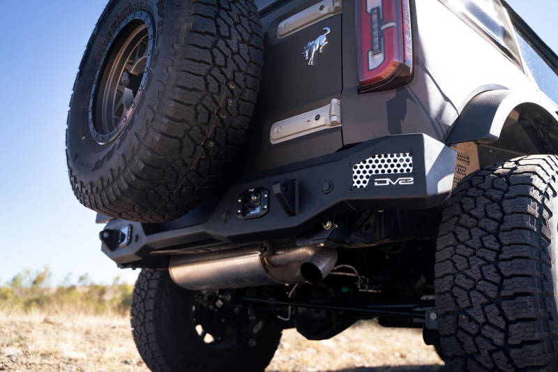 DV8 Offroad 21-22 Ford Bronco MTO Series Rear Bumper with Side License Plate Mount and Recovery Points