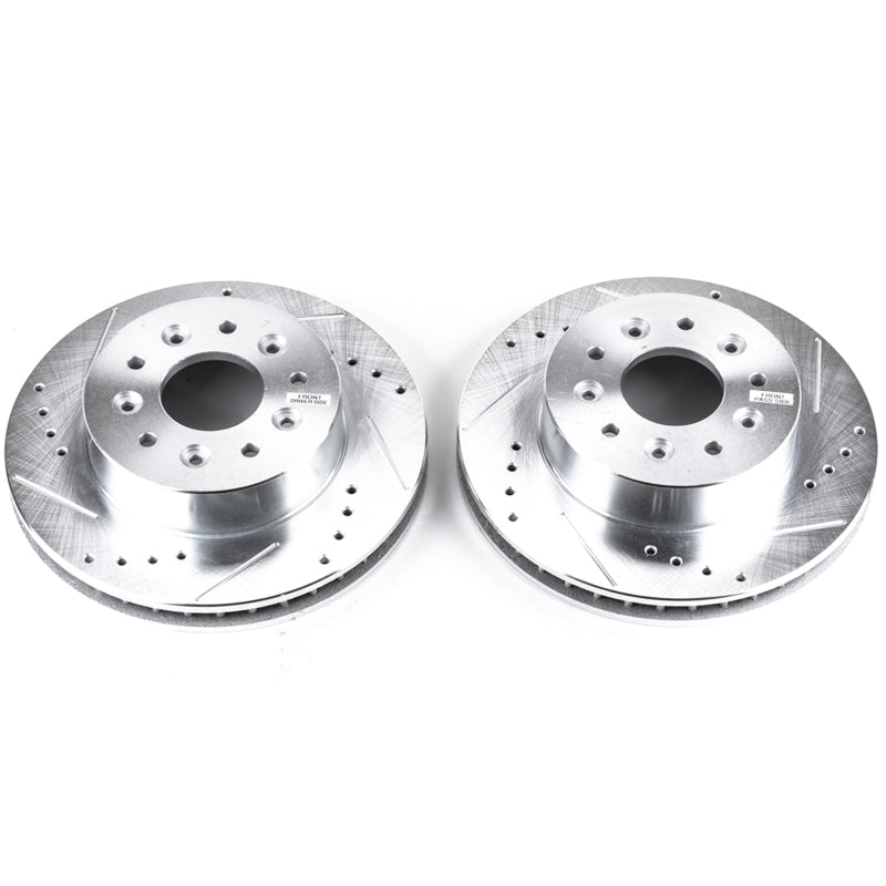 Power Stop 63-82 Chevrolet Corvette Front Evolution Drilled & Slotted Rotors - Pair-SR1 Performance