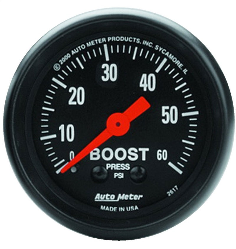 Autometer Z Series 52mm 0-60 PSI Mechanical Boost Gauge-SR1 Performance