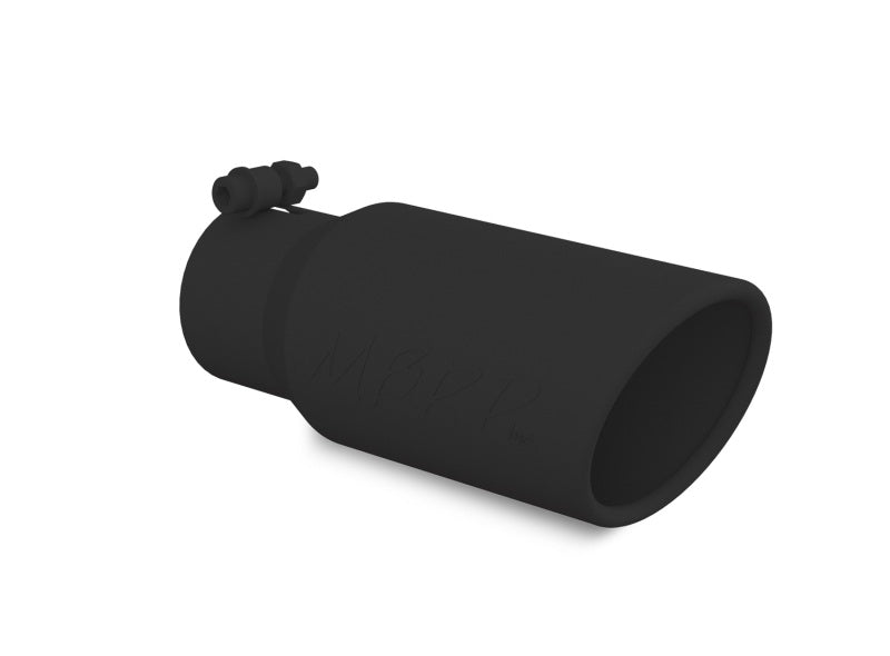 MBRP Universal Tip 4in OD 3in Inlet 10in Length Angled Rolled End Black-SR1 Performance