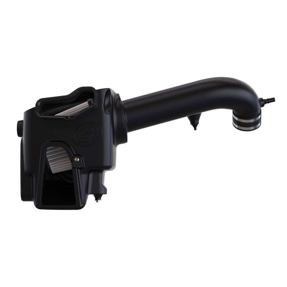 Dry Extendable Cold Air Intake for the 2023-2025 Ford F250 F350 7.3L on a white background
