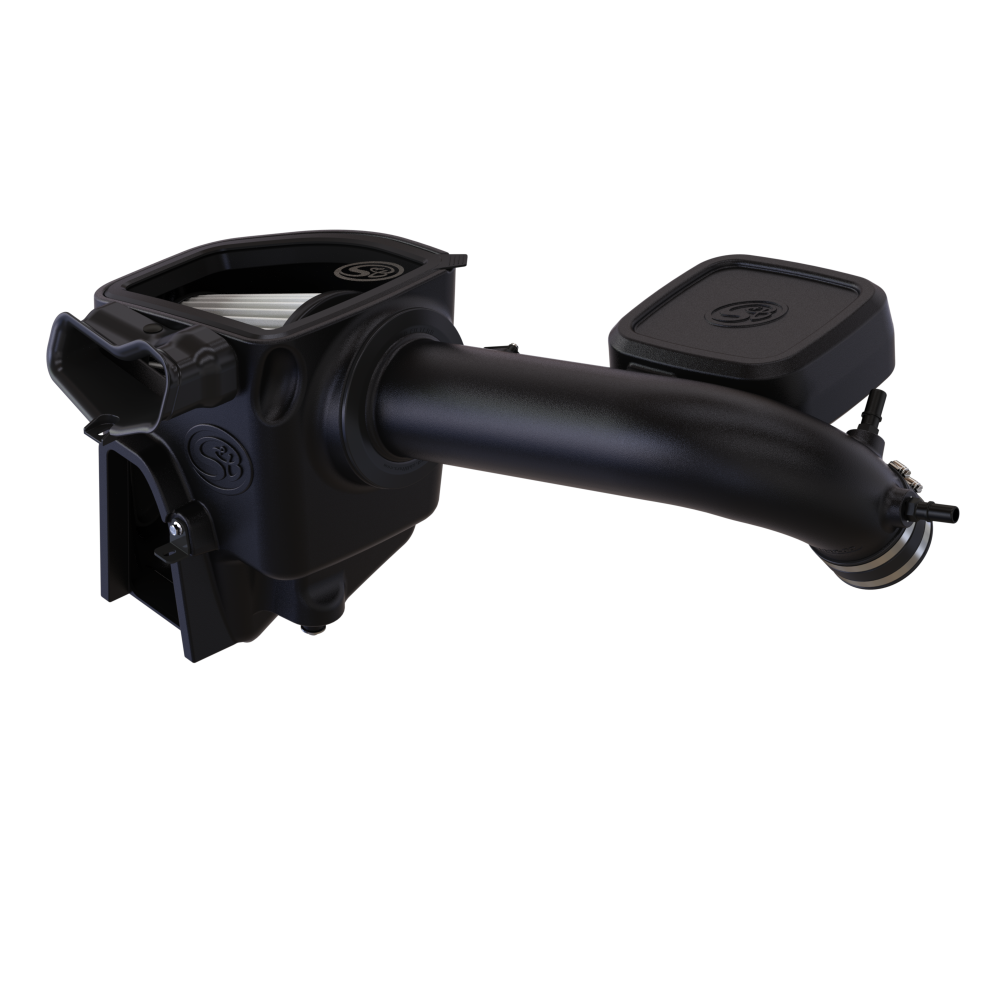 Dry Extendable Cold Air Intake for the 2023-2025 Ford F250 F350 7.3L on a white background
