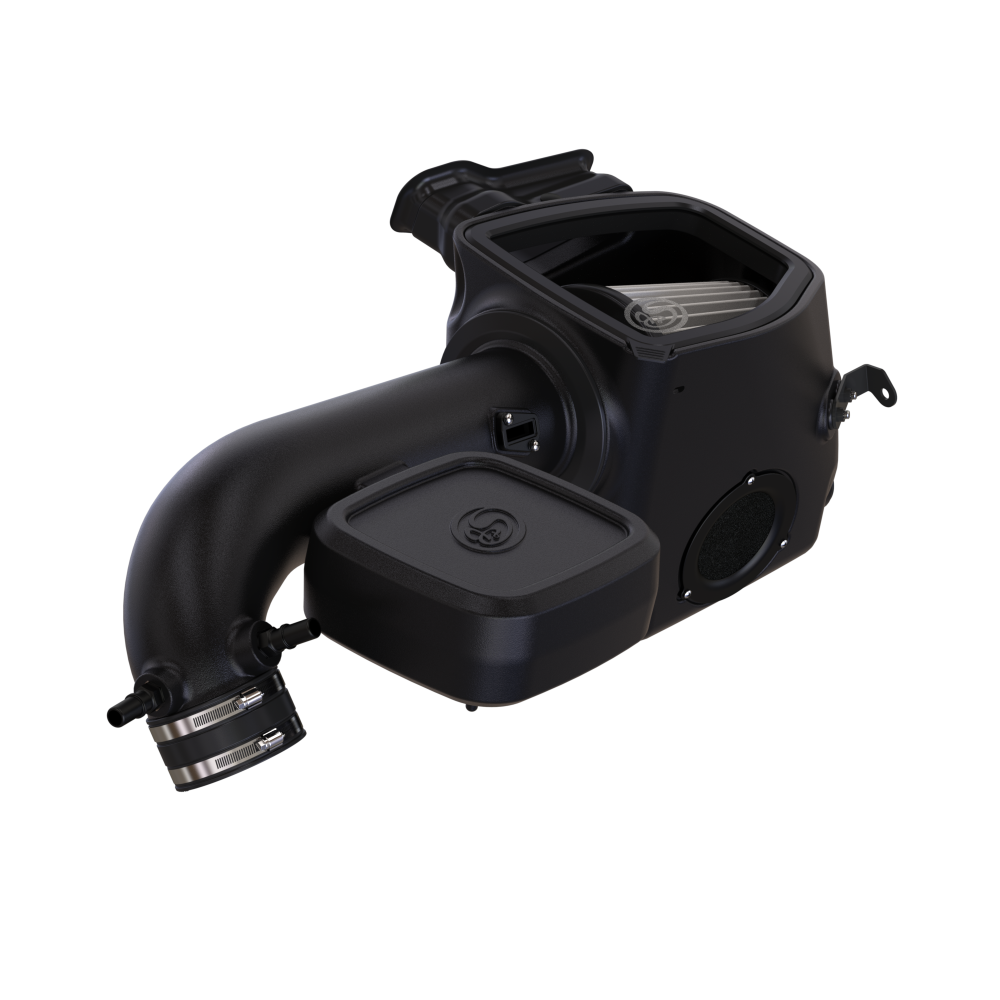Dry Extendable Cold Air Intake for the 2023-2025 Ford F250 F350 7.3L on a white background
