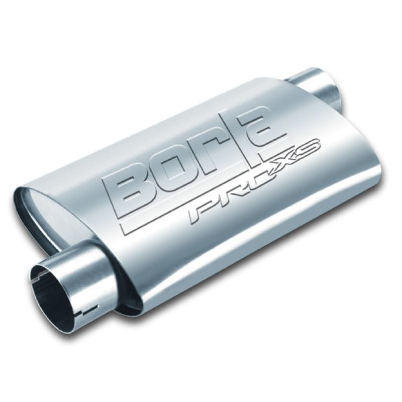 Borla Universal Pro-XS Muffler Oval 2.5in Inlet/Outlet Offset/Offset Notched Muffler