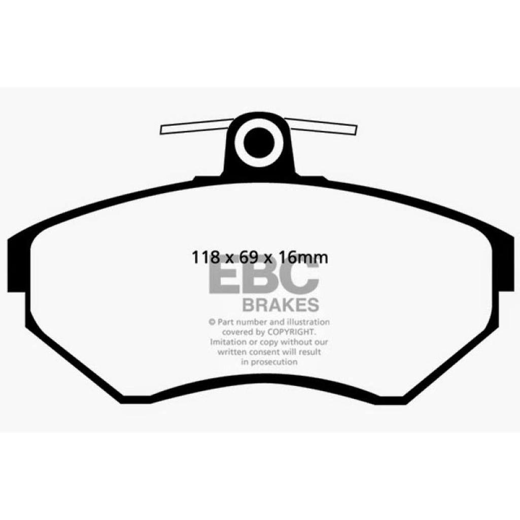 EBC Yellowstuff Front Brake Pads for Volkswagen Cabriolet 2.0 – High-Performance Street and Track Use