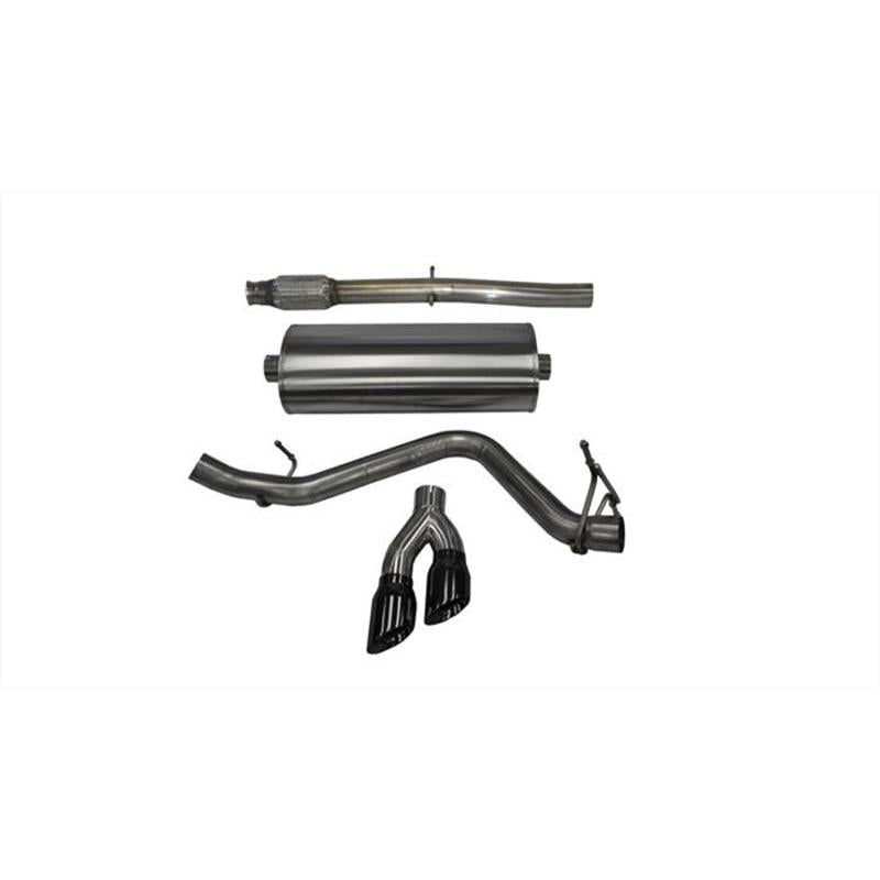 Corsa 14-17 Chevy Silverado 5.3L V8 CC / SB 3in Single Side Exit Touring Cat-Back Exhaust Black Tips