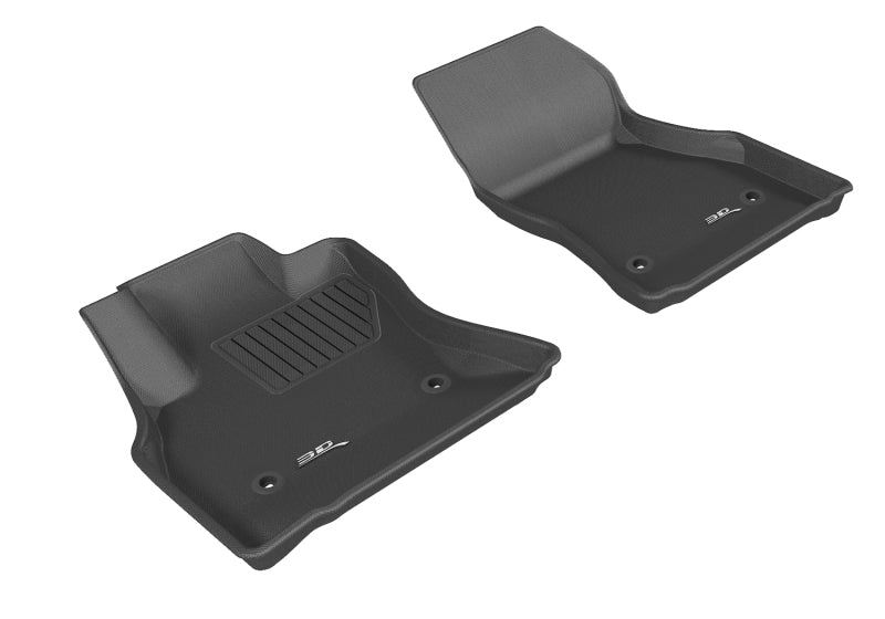 3D MAXpider 2014-2019 Fiat 500L Kagu 1st Row Floormat - Black-SR1 Performance