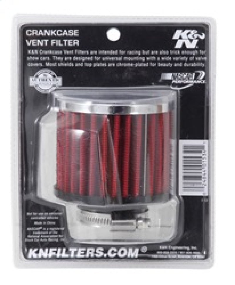 K&N 1.375 inch ID 3 inch OD 2.5 inch H Clamp On Crankcase Vent Filter-SR1 Performance