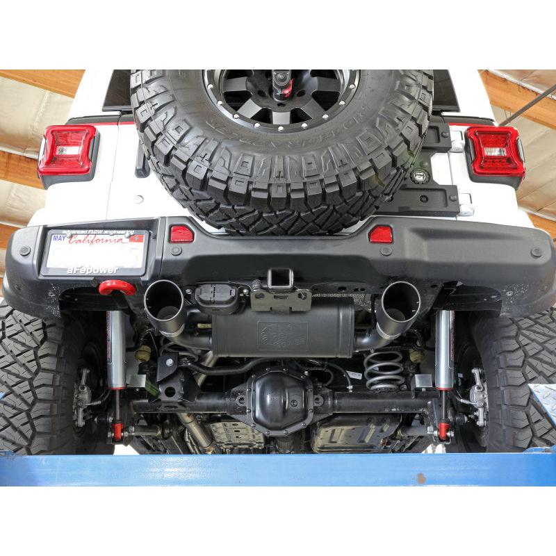 aFe Rebel Series 409 Stainless Steel Cat-Back Exhaust 18-21 Jeep Wrangler JL 2.0L (t) - Black Tip-SR1 Performance