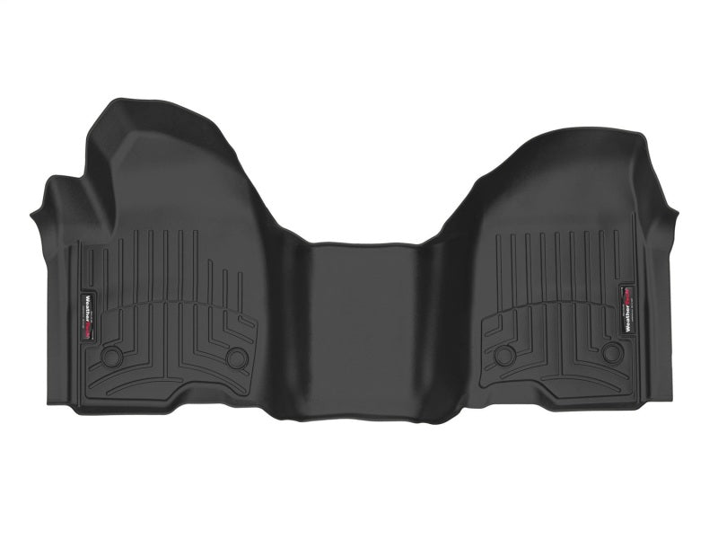 WeatherTech DigitalFit FloorLiner for Chevrolet Silverado 1500 and GMC Sierra 1500 – Front, Black, Over The Hump – Part #4414911V