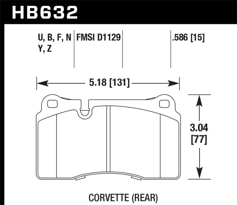 Hawk 06-10 VW Touareg Front /09-11 Corvette Z06/ZR-1 (w/Carbon Ceramic Brake Package and Iron rotors-SR1 Performance