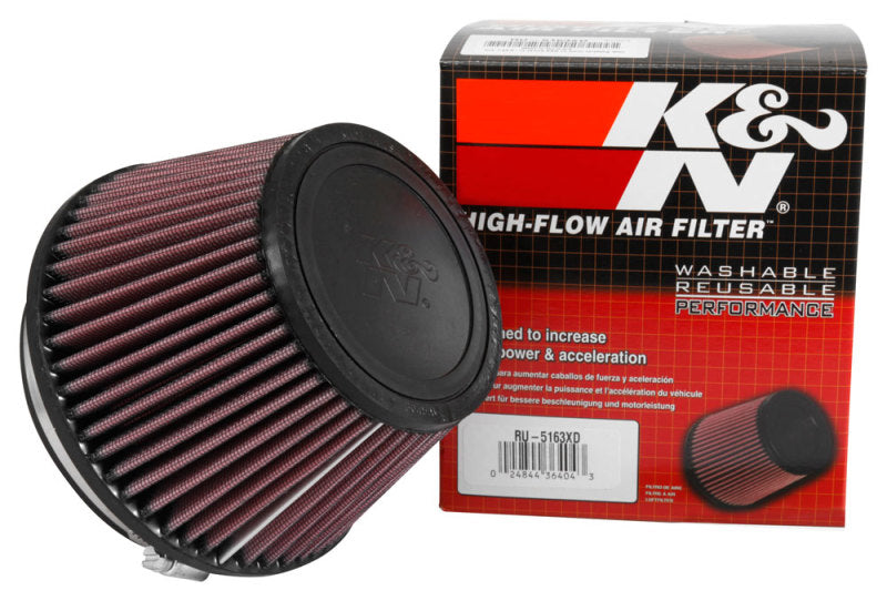 K&N Filter Universal X Stream Clamp-On 5in Flange 6.5in Base 4 1/2in Top 4 1/8in Height-SR1 Performance