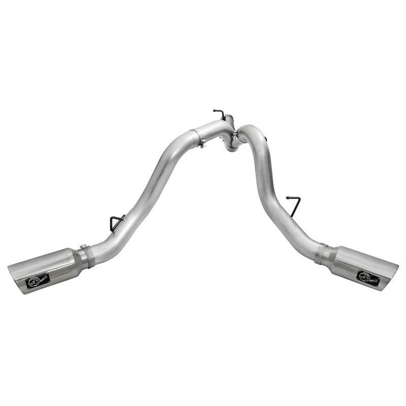 aFe Atlas Exhaust 4in Dual DPF-Back Al Steel w/ Pol Tips 16-17 GM Diesel Truck V8-6.6L (td) LML-SR1 Performance