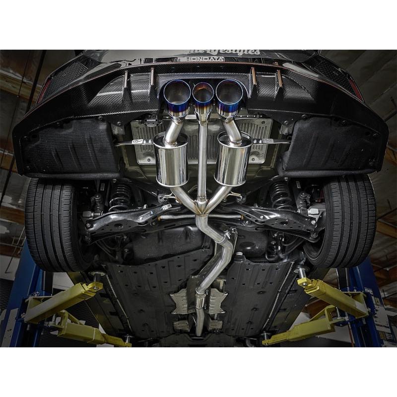 aFe Takeda 3in 304 SS Cat-Back Exhaust w/ Blue Flame Tips 2017+ Honda Civic Type R I4 2.0L (t)-SR1 Performance