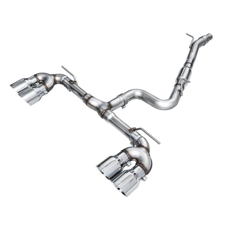 AWE MK8 Volkswagen Golf R 3in Track Edition Quad Exhaust - Chrome Silver Tips-SR1 Performance