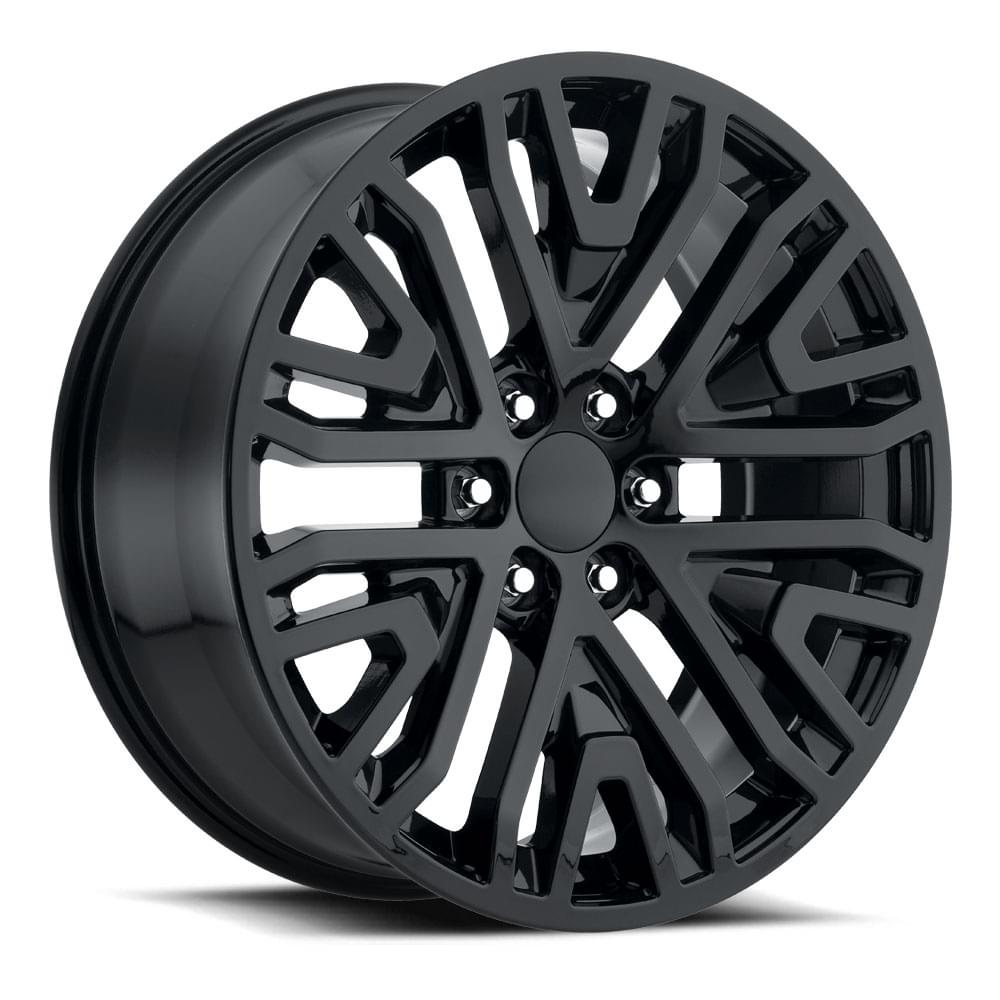 22X9 6X5.5 +28 HB 78.1 2019 GMC MESH SPLIT 6 SPK GLOSS BLACK WITH CAP-SR1 Performance
