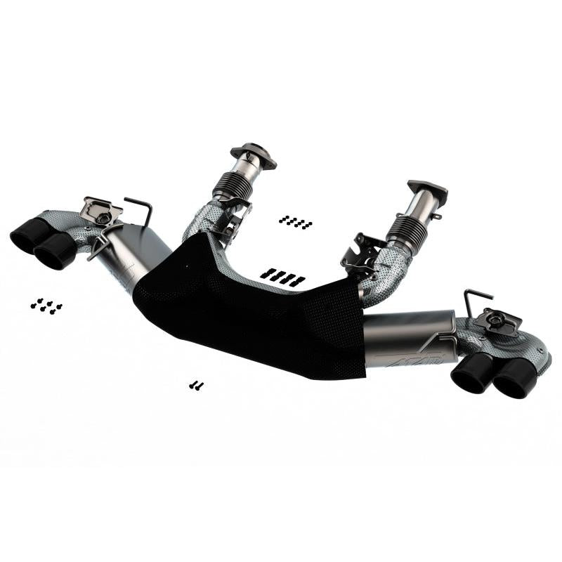 Borla 2020 Chevrolet Corvette C8 6.2 ATAK 3in Exhaust System Dual Round Rolled A/C Black Chrome Tips