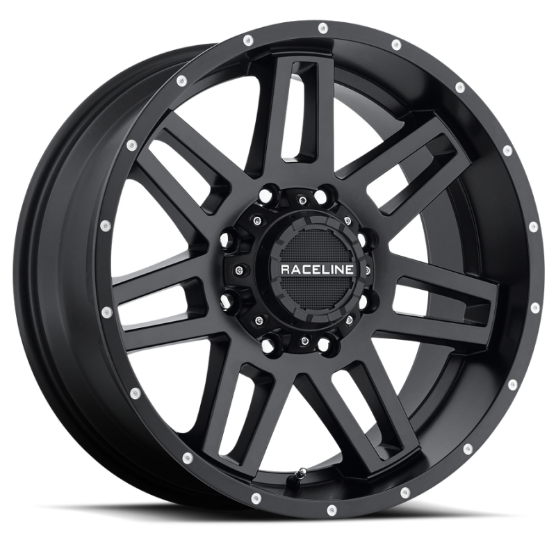 Raceline 931B Injector Satin Black 16x8 Inch Wheel with 8x165.1 Bolt Pattern and 0mm Offset