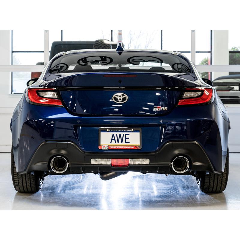 AWE Subaru BRZ/ Toyota GR86/ Toyota 86 Track Edition Cat-Back Exhaust- Chrome Silver Tips