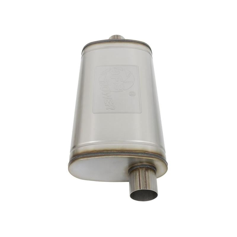 aFe MACHForce XP SS Muffler 3in Center Inlet / 3in Offset Outlet 22in L x 11n W x 6in H Body-SR1 Performance