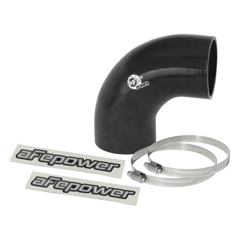aFe Magnum FORCE CAI Univ. Silicone Coupling Kit (2.75in. ID / 3in. L) 90 Deg. Elbow Coupler - Black-SR1 Performance