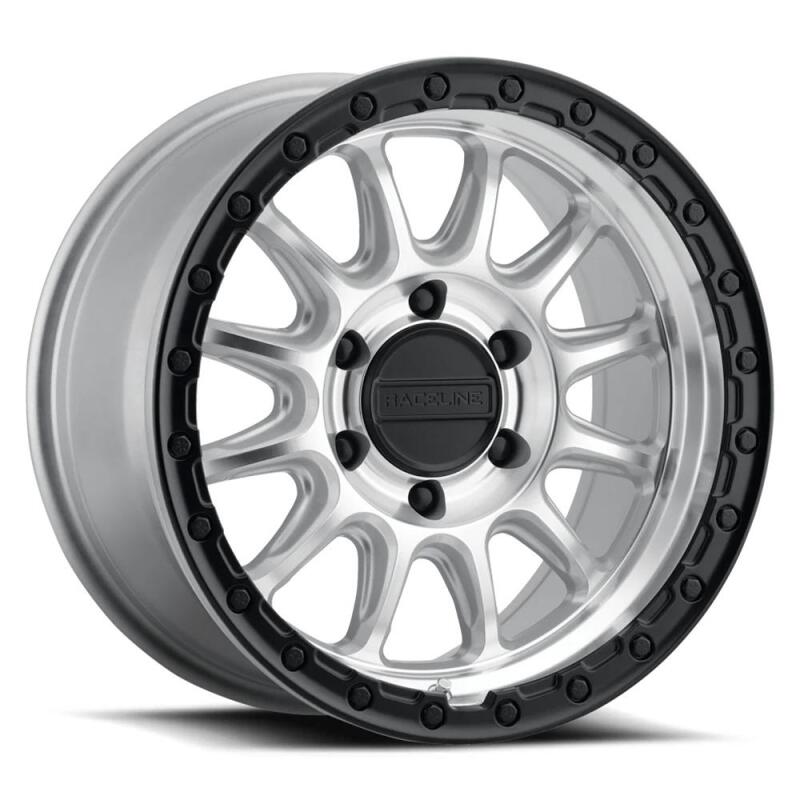 Raceline 960MB Alpha 17x8.5 Inch Alloy Wheel with Black Ring Finish - 5x127 Bolt Pattern, 0mm Offset, 78.1mm Center Bore