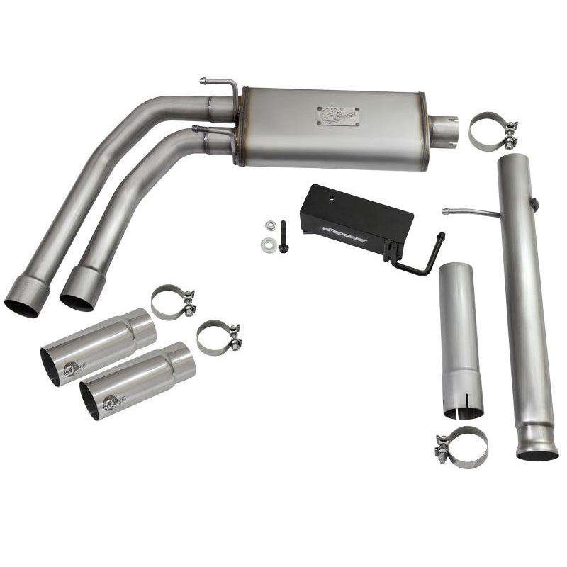aFe Rebel Series CB 3in Middle Side Exit SS Exht w/Polish Tips 09-16 Chevy Silverado/GMC Sierra 1500-SR1 Performance