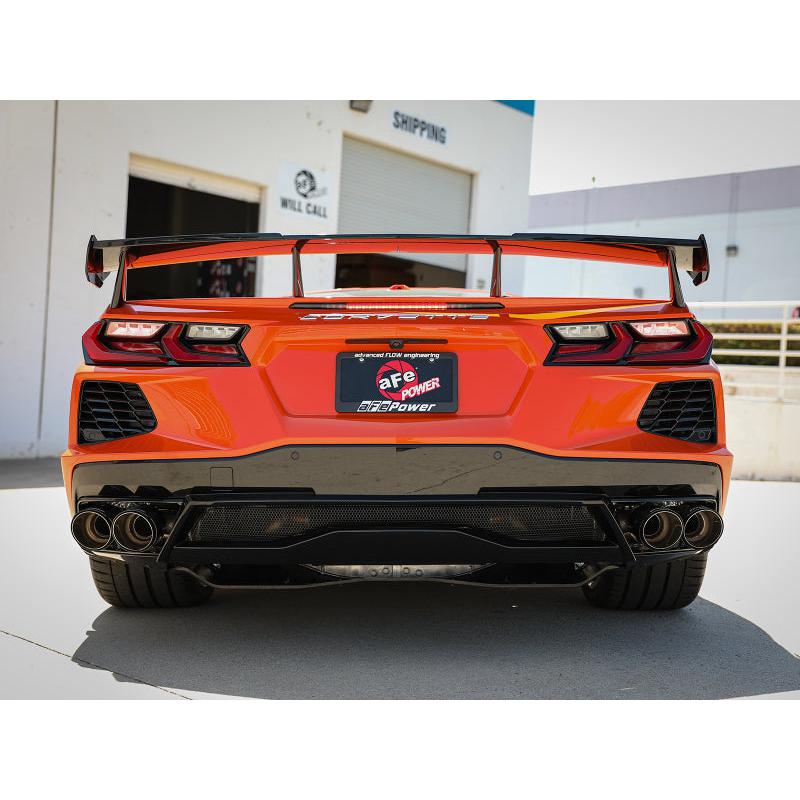 aFe MACH Force-Xp 3in to 2-1/2in 304SS Cat-Back 2020 Chevy Corvette (C8) 6.2L - Carbon Fiber Tip-SR1 Performance