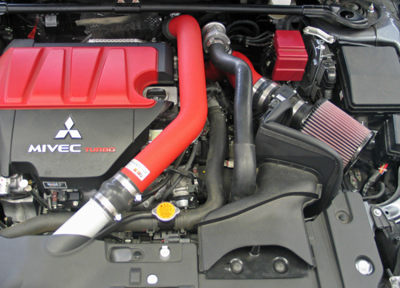K&N 08-09 Mitsubishi Evo X Wrinkle Red Typhoon Short Ram Intake-SR1 Performance
