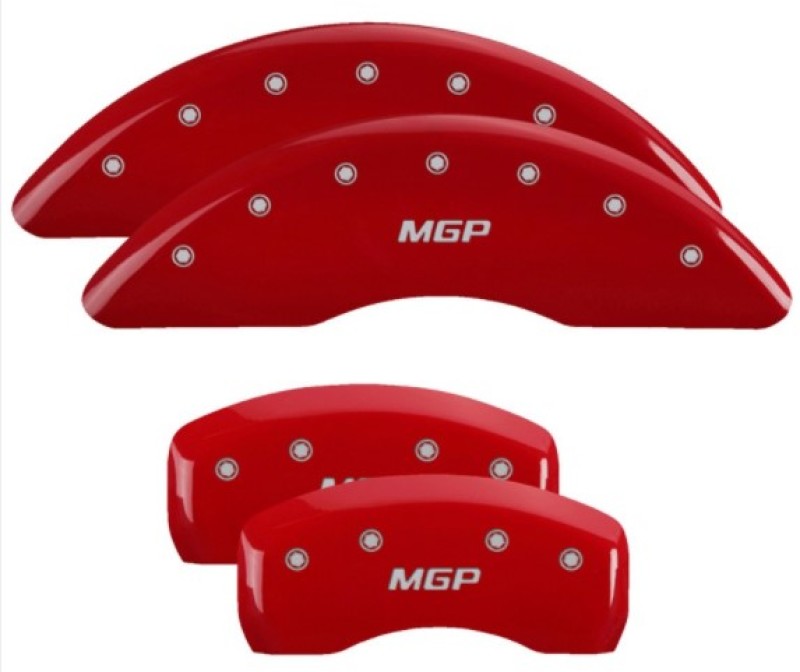 MGP 4 Caliper Covers for Kia Sportage 2020-2021 with Red Finish and Silver Engraving