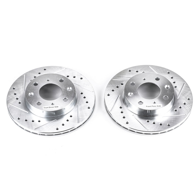 Power Stop 88-91 Honda Civic Front Evolution Drilled & Slotted Rotors - Pair-SR1 Performance