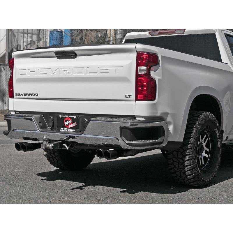 aFe Gemini XV 3in 304 SS Cat-Back Exhaust w/ Cutout 19-21 GM Silverado/Sierra 1500 V8- w/ Black Tips