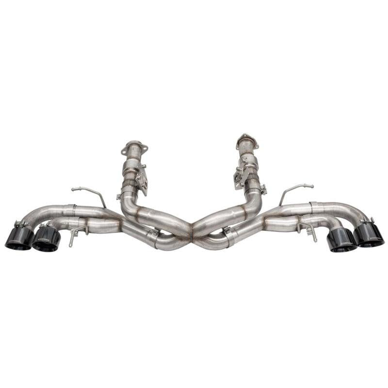 Corsa 20-24 Corvette C8 3in Xtreme Cat-Back Exhaust 4.5in Blk Quad Tips - Integrates stock AFM Valve