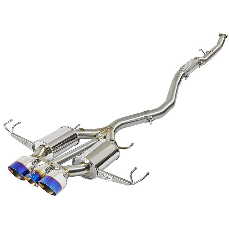 aFe Takeda 3in 304 SS Cat-Back Exhaust w/ Blue Flame Tips 2017+ Honda Civic Type R I4 2.0L (t)-SR1 Performance
