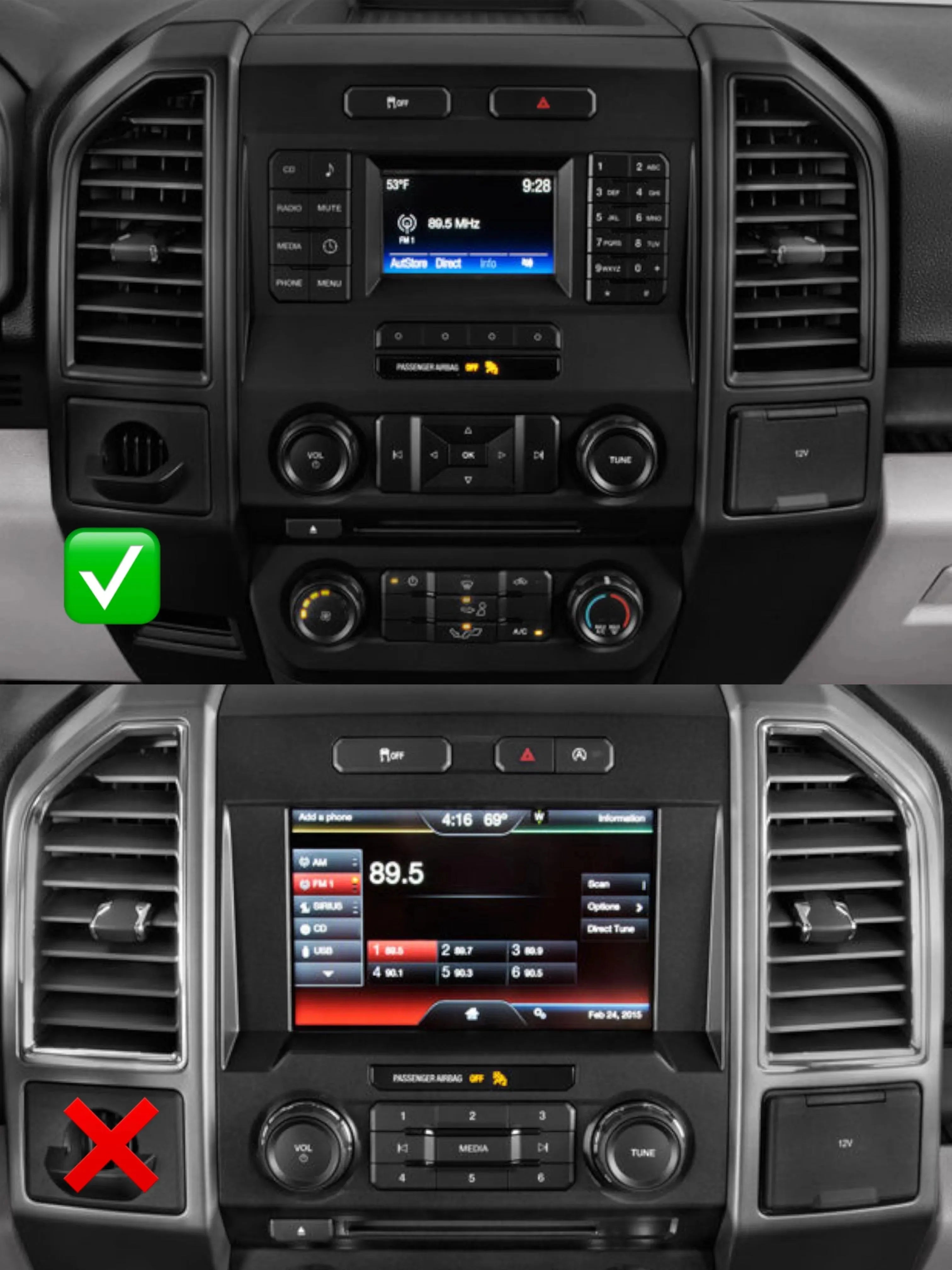 [7pcs] Real Carbon Fiber Infotainment Radio Trim Overlay | 2015-2020 Ford F150 - carbonaddons Carbon Fiber Parts, Accessories, Upgrades, Mods