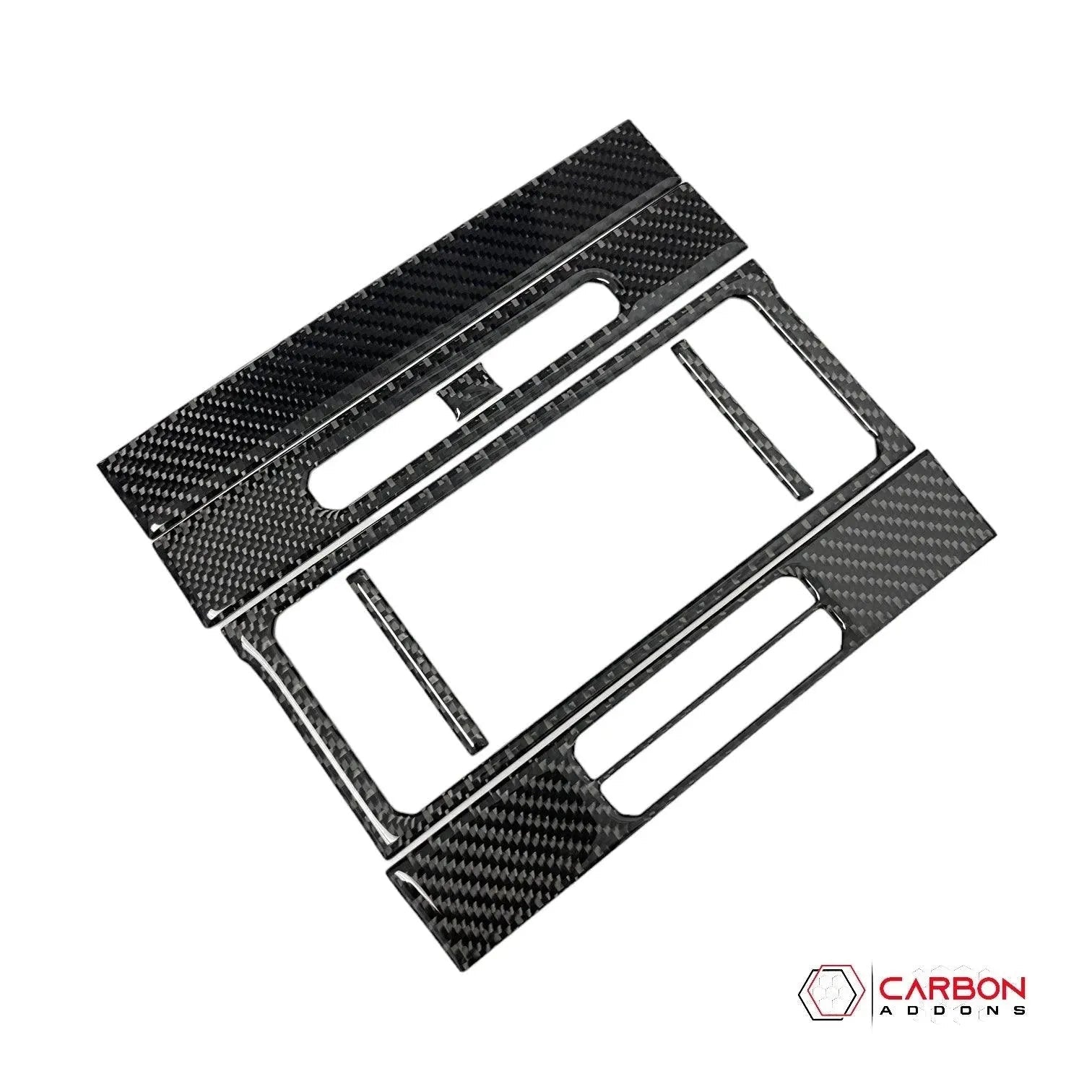 [7pcs] Real Carbon Fiber Infotainment Radio Trim Overlay | 2015-2020 Ford F150 - carbonaddons Carbon Fiber Parts, Accessories, Upgrades, Mods