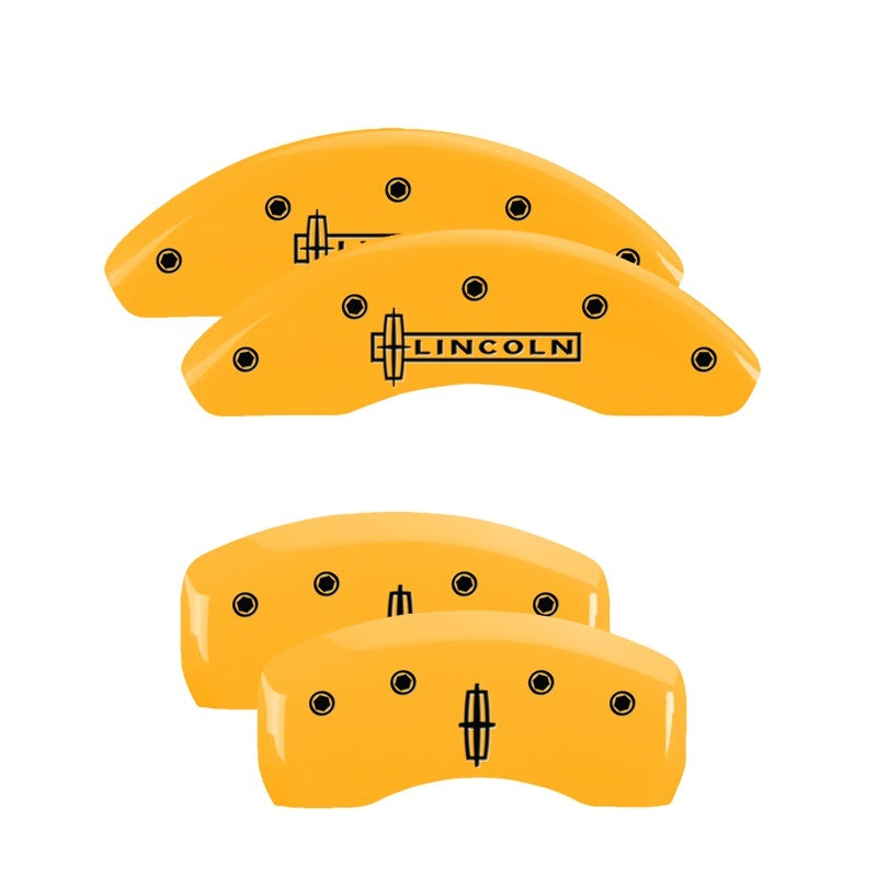 MGP 36008SLC1YL Yellow Aluminum Caliper Covers for Lincoln MKZ and Zephyr