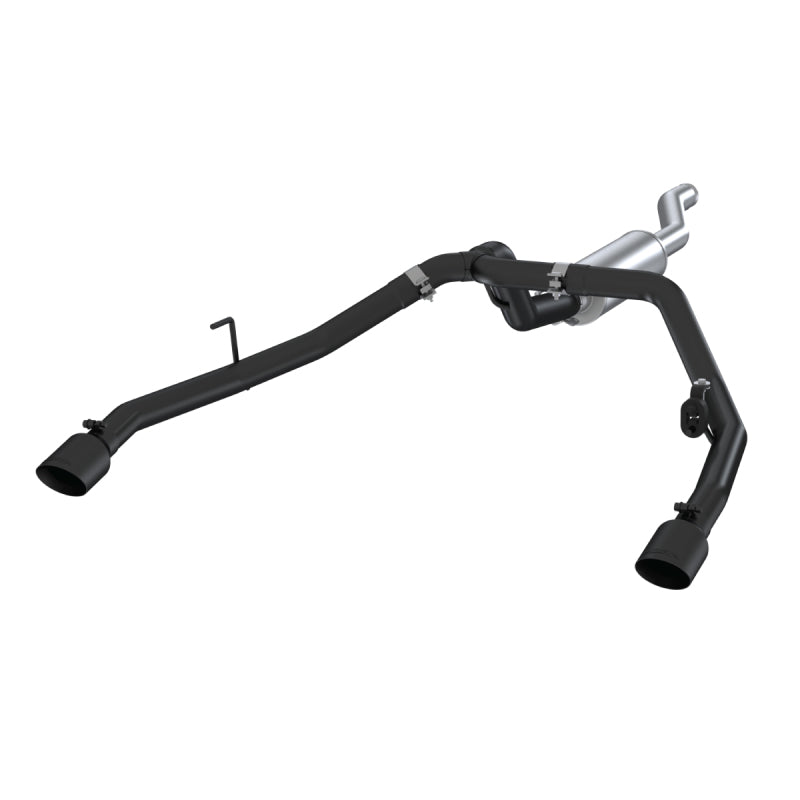 MBRP 2020 Jeep Gladiator 3.6L 2.5in Dual Rear Exit Cat Back Exhaust Black Coated-SR1 Performance